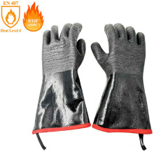 14 inch Cuff Grilling Neoprene Shell Fleece Lining Heat Resistant Water Proof Oil Resistant BBQ Gloves
